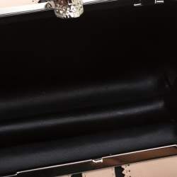 Pre Owned Alexander McQueen Beige/Black Leather Patchwork Britannia Skull Box Clutch