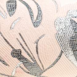 Alexander McQueen Cream Floral Satin North South Chain Clutch
