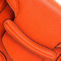 Pre Owned Alexander McQueen Orange Leather Mini Heroine Chain Crossbody Bag