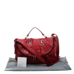 Pre Owned Alexander McQueen Red Leather Faithful Crossbody Bag 