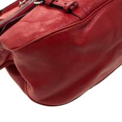 Pre Owned Alexander McQueen Red Leather Faithful Crossbody Bag 