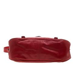 Pre Owned Alexander McQueen Red Leather Faithful Crossbody Bag 