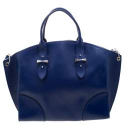 Pre Owned Alexander McQueen Blue Leather Legend Satchel