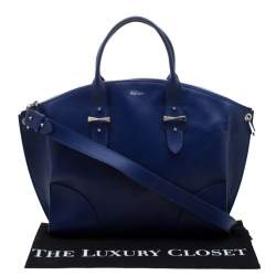 Pre Owned Alexander McQueen Blue Leather Legend Satchel