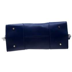 Pre Owned Alexander McQueen Blue Leather Legend Satchel