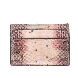 Alexander McQueen Beige/Pink Python Skull Card Holder