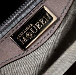 Alexander McQueen Metallic Gold Croc Embossed Patent Leather Elvie Satchel