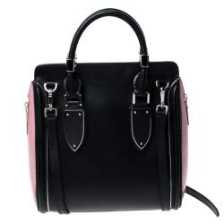 Pre Owned Alexander McQueen Black/Pink Leather Small Heroine Satchel