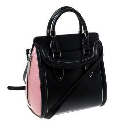 Pre Owned Alexander McQueen Black/Pink Leather Small Heroine Satchel