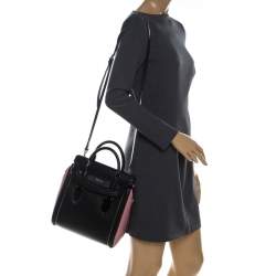 Pre Owned Alexander McQueen Black/Pink Leather Small Heroine Satchel