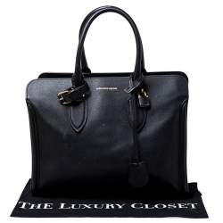 Alexander McQueen Black Leather Heroine Open Tote