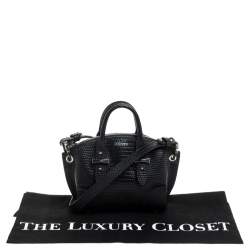 Pre Owned Alexander McQueen Black Lizard Embossed Leather Legend Crossbody Bag