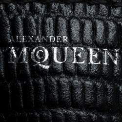 Pre Owned Alexander McQueen Black Lizard Embossed Leather Legend Crossbody Bag