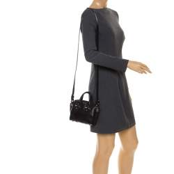 Pre Owned Alexander McQueen Black Lizard Embossed Leather Legend Crossbody Bag