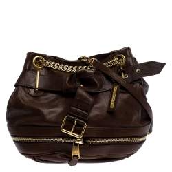 Alexander McQueen Brown Leather Faithful Bucket Tote