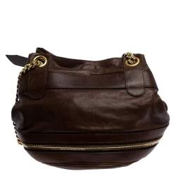 Alexander McQueen Brown Leather Faithful Bucket Tote