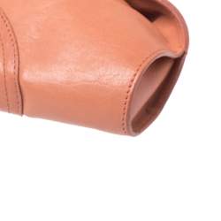 Pre Owned Alexander McQueen Orange Leather Medium De Manta Clutch