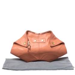 Pre Owned Alexander McQueen Orange Leather Medium De Manta Clutch