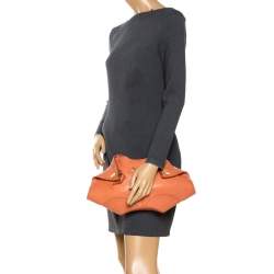 Pre Owned Alexander McQueen Orange Leather Medium De Manta Clutch