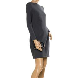 Pre Owned Alexander McQueen Black Pleated Leather Skull Lock Clutch