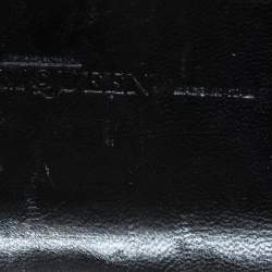 Pre Owned Alexander McQueen Black Pleated Leather Skull Lock Clutch