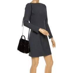 Pre Owned Alexander McQueen Black Patent Leather Mini Heroine Bag