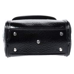 Pre Owned Alexander McQueen Black Patent Leather Mini Heroine Bag