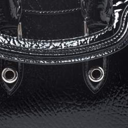 Pre Owned Alexander McQueen Black Patent Leather Mini Heroine Bag