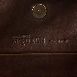 Pre Owned Alexander McQueen Brown Leather Faithful Glove Clutch
