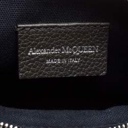 Pre Owned Alexander McQueen Dark Grey Leather Zip Pouch