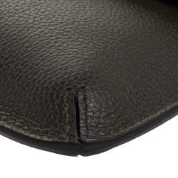 Pre Owned Alexander McQueen Dark Grey Leather Zip Pouch