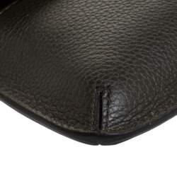 Pre Owned Alexander McQueen Dark Grey Leather Zip Pouch