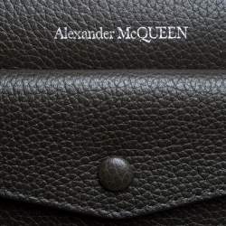 Pre Owned Alexander McQueen Dark Grey Leather Zip Pouch