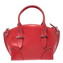 Pre Owned Alexander McQueen Red Leather Small Legend Tote