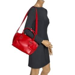 Pre Owned Alexander McQueen Red Leather Small Legend Tote