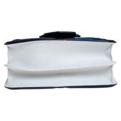 Pre Owned Alexander McQueen Blue Leather Crystal Lucite Heroine Shoulder Bag