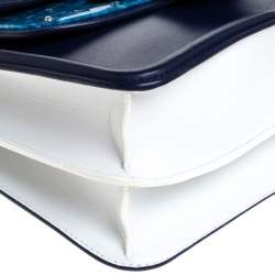 Pre Owned Alexander McQueen Blue Leather Crystal Lucite Heroine Shoulder Bag