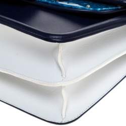 Pre Owned Alexander McQueen Blue Leather Crystal Lucite Heroine Shoulder Bag