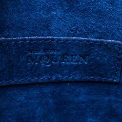 Pre Owned Alexander McQueen Blue Leather Crystal Lucite Heroine Shoulder Bag