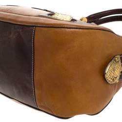 Alexander McQueen Paisley Leather and Snakeskin Hinge Turn Lock Satchel