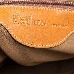 Alexander McQueen Paisley Leather and Snakeskin Hinge Turn Lock Satchel