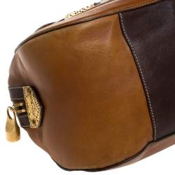 Alexander McQueen Paisley Leather and Snakeskin Hinge Turn Lock Satchel