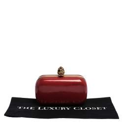 Alexander McQueen Red Patent Leather Skull Box Clutch