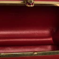 Alexander McQueen Red Patent Leather Skull Box Clutch