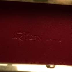 Alexander McQueen Red Patent Leather Skull Box Clutch
