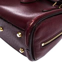 Alexander McQueen Burgundy Leather Mini Heroine Bag