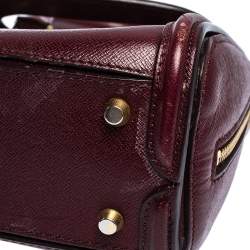 Alexander McQueen Burgundy Leather Mini Heroine Bag