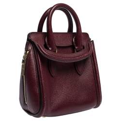 Alexander McQueen Burgundy Leather Mini Heroine Bag