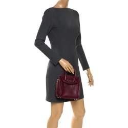 Alexander McQueen Burgundy Leather Mini Heroine Bag