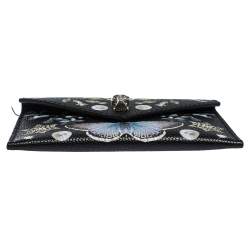 Alexander McQueen Black Leather Skull Card Case
